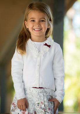 Girls Ruffled V Neck knitted Cardigans
