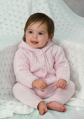 Girls Cable Knit Embroided Detail Hooded Jacket
