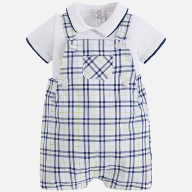 Check Dungarees & Shirt Set