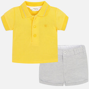 Baby Boys Cotton Shorts and Short Sleeved Polo Shirt Set