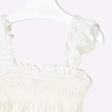 Girls Barbot Smock and Ruffled Detailed Strappy Fitted Top with Loose Fitting Delicate Embriodery Finish