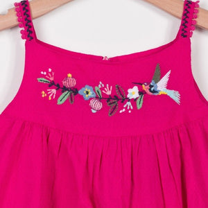 Girls Embroidered Sleeveless Tunic Top
