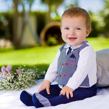 Baby Boys Romper with Detailed Waistcoat/Tie Front
