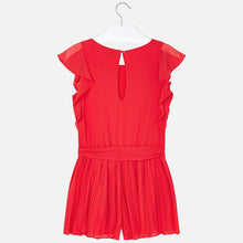 Girls Stud Detailed Short Sleeved Playsuit with Elasticated Waist with Belt and Soft Flowing Pleated Shorts in Chiffon.