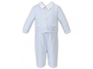 Baby Boys Cable and Detailed Fine Knit All in One Suit