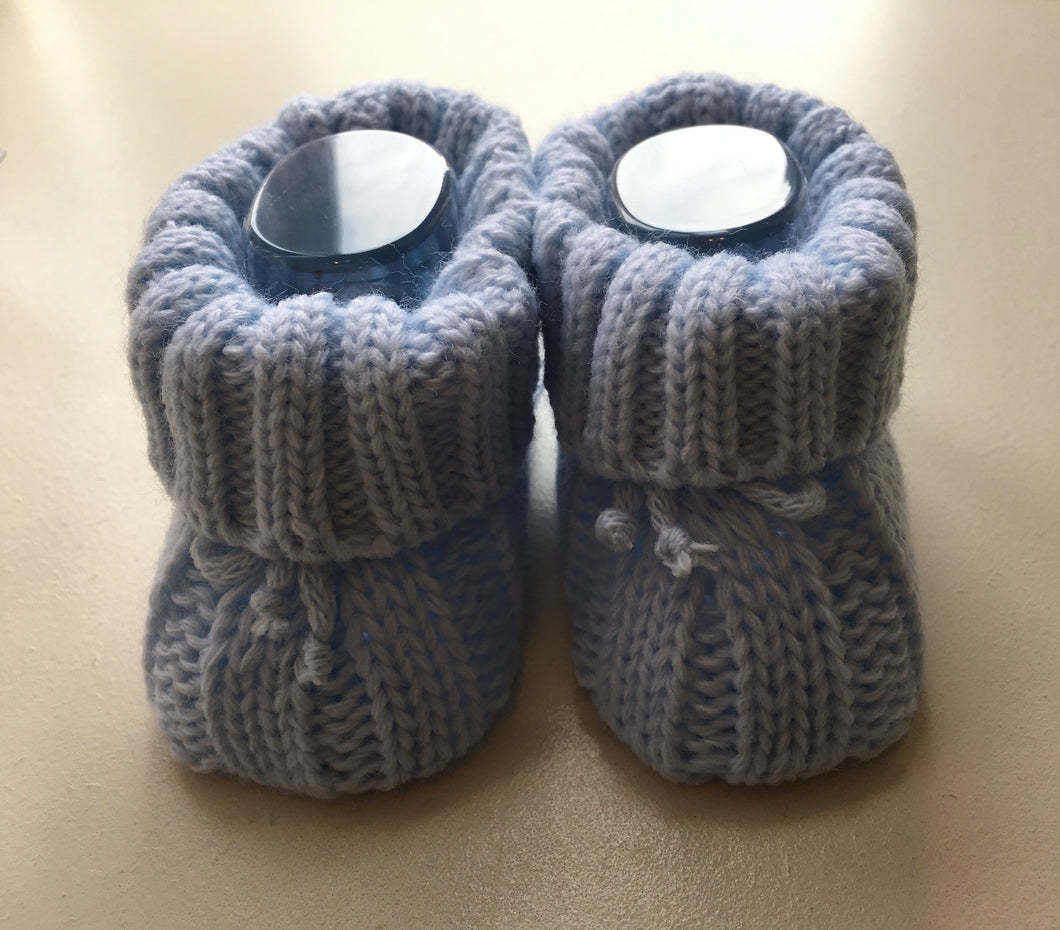 Baby Boys Knitted Bootees (gift boxed)