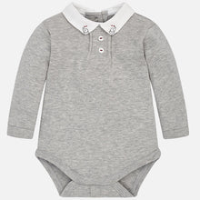 Baby Boys Long Sleeved Polo Collar Body with Embroidered Elephant on Corner of Collar
