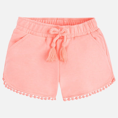 Girls Cotton Shorts With Detailed Edging With Front & Back Pockets