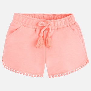 Girls Cotton Shorts With Detailed Edging With Front & Back Pockets