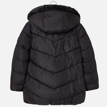 Girls Shimmery Effect Padded Coat with Front Pockets and Fur Trimmed Hood