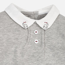 Baby Boys Long Sleeved Polo Collar Body with Embroidered Elephant on Corner of Collar