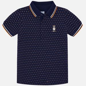 Boys Short Sleeved Polo Shirt with Contrasting Detail.
