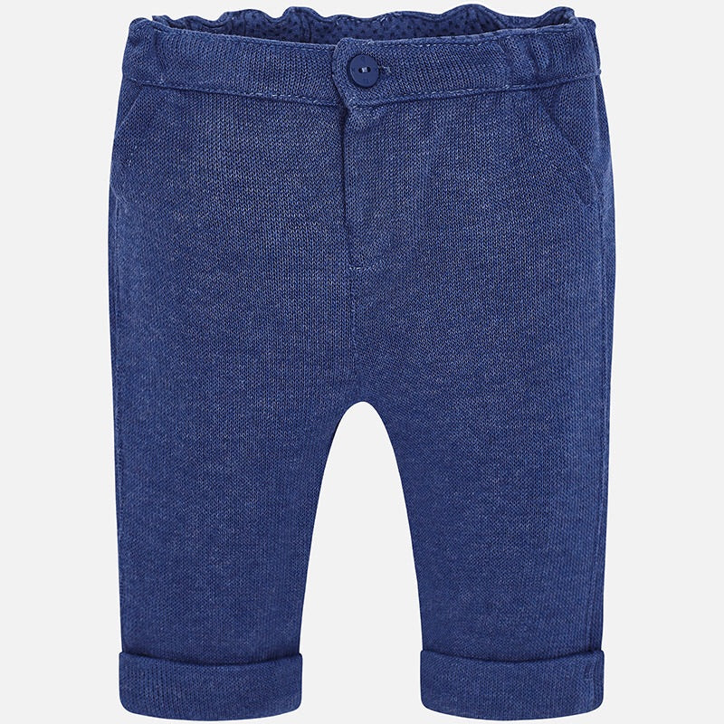 Baby Boys Soft Lined Jersey Trousers with Detailed Front and Back Pockets