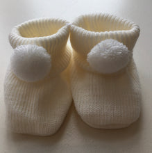 Baby Girls Fine Knit PomPom Bootees (gift boxed)