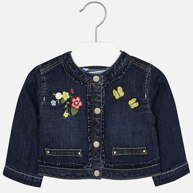 Girls Embroidered Denim Jacket