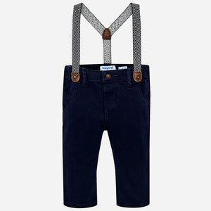 Boys Chino Trousers with Detailed Braces and Back Pockets