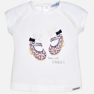 Girls Lace & Printed T-Shirt