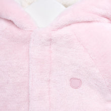Reversible Hooded Baby Girl Coat in Super Soft Faux Fur Fabric with Hidden Fastening Clasps