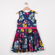 Girls Sleeveless Dress Pelican Tropical Print