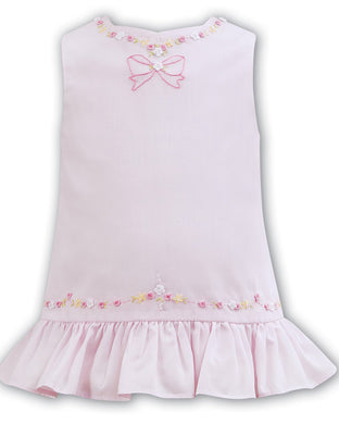 Girls Pink Embroided Shift Dress