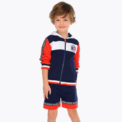 Boys Block Colour Sporty Shorts, Jogging Bottoms and Hoodie with Contrasting Detailed Cuffs in Easyto Wear Fabric