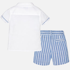 Boys Linen Shorts and Shirt Set