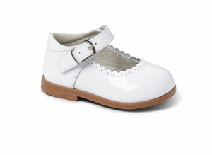 Girls Mary Jane Style Leather Shoeswith Edging Detail